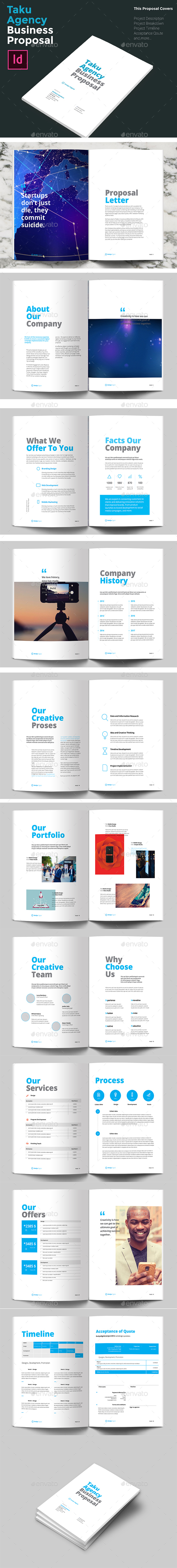 Taku Clean Agency Business Proposal Brochure - Proposals & Invoices Stationery