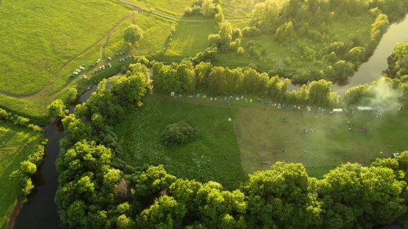 Folk Festival of Ivan Kupala Day on Green Meadow