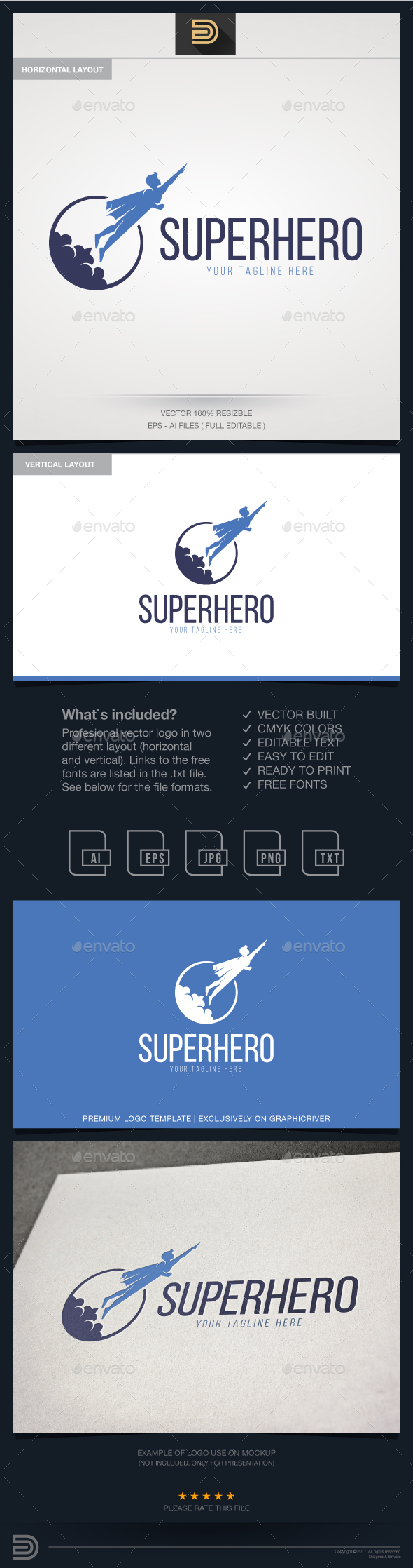 Super Hero Logo Template - Humans Logo Templates