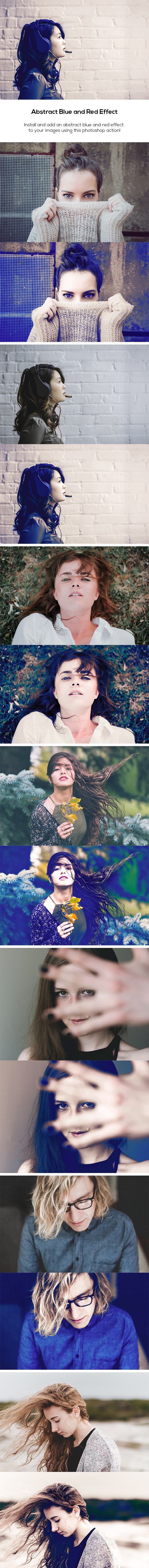 Abstract Blue and Red Effect - Photo Effects Actions