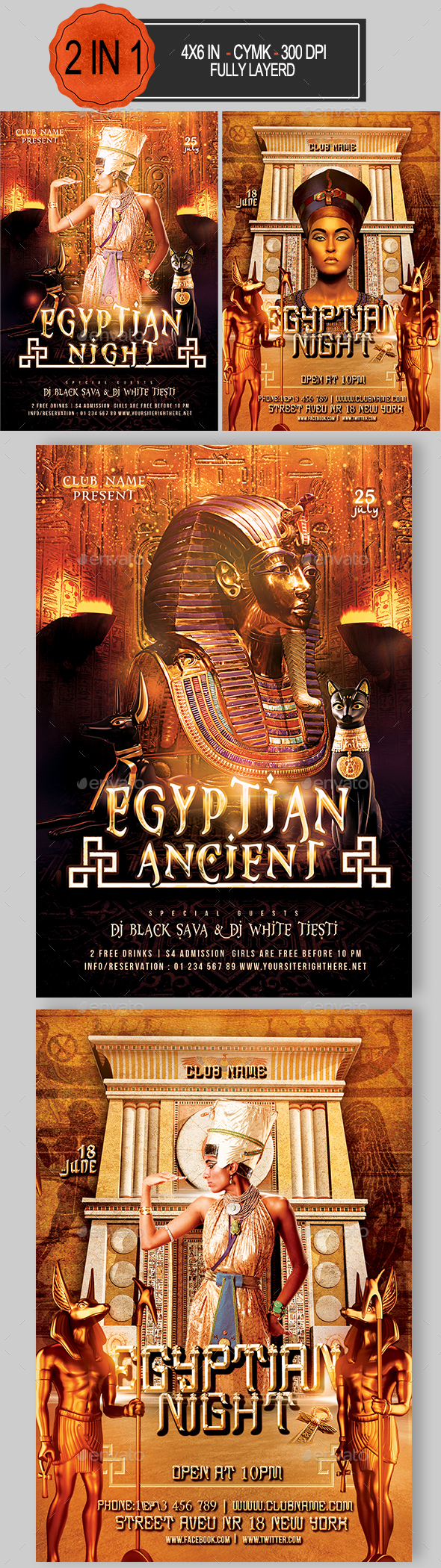 Egyptian Flyer Bundle - Clubs & Parties Events