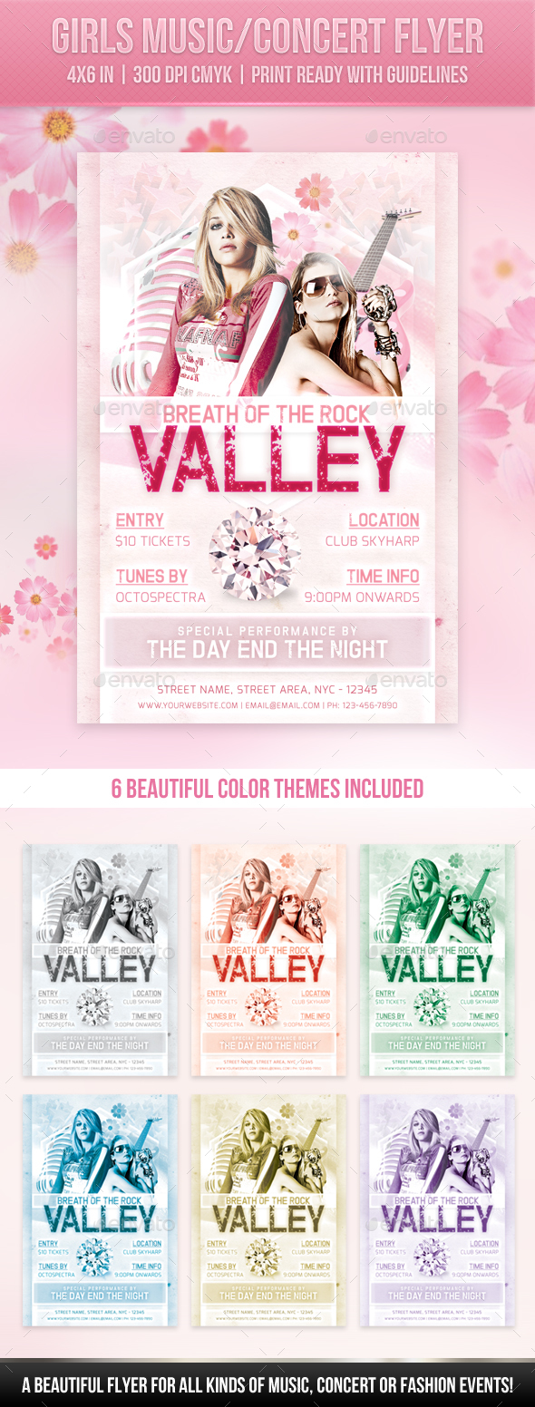 Girls Music Concert Flyer - Concerts Events