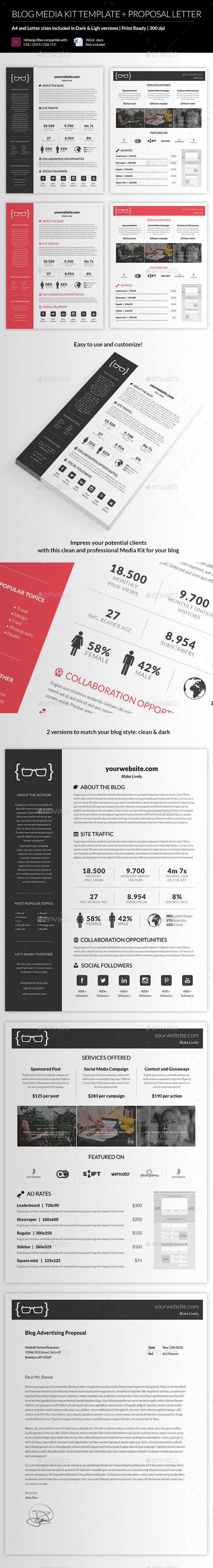 Blog Media Kit Template - Proposals & Invoices Stationery
