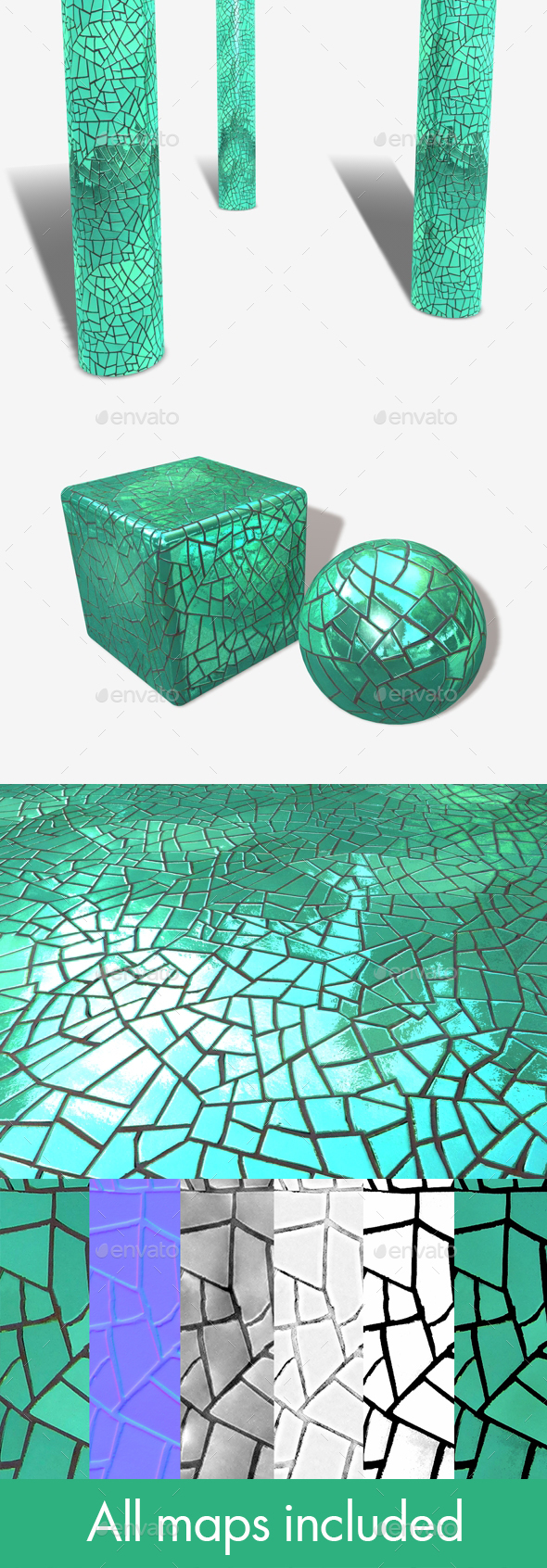 Green Mirror Mosaic - 3Docean 20319476