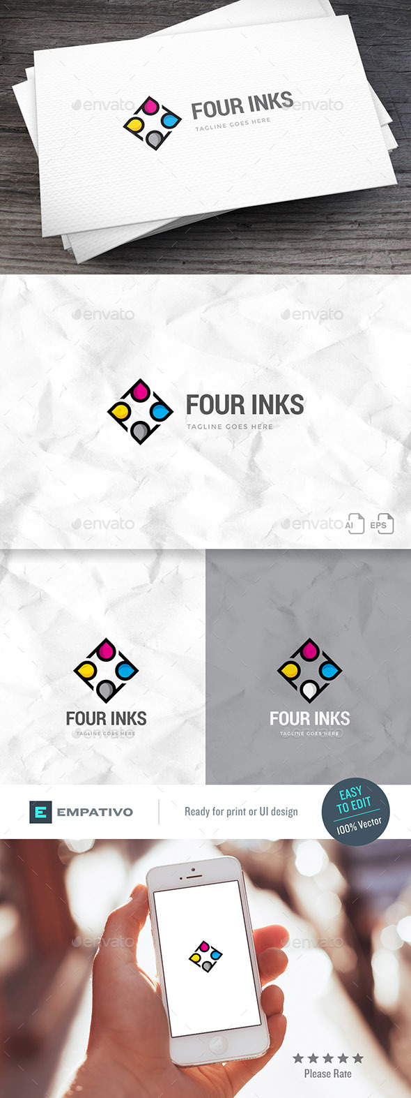 Four Inks Logo Template - Symbols Logo Templates