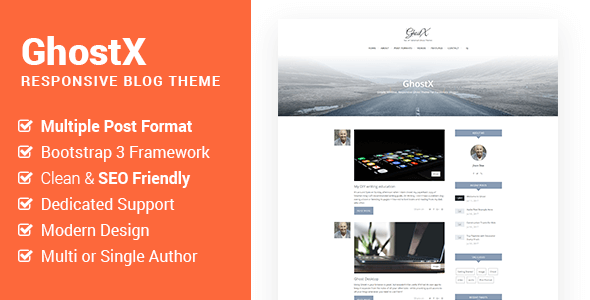 ThemeForest Ghostx Minimal Responsive Blogging Theme 20321793 ThemeForest Ghostx Minimal Responsive Blogging Theme 20321793