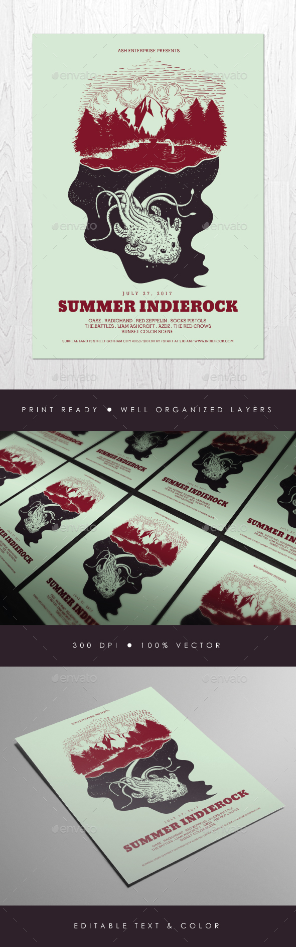 Summer Indie Rock Flyer - Events Flyers