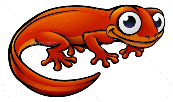 GraphicRiver Newt or Salamander Cartoon Character 20323088