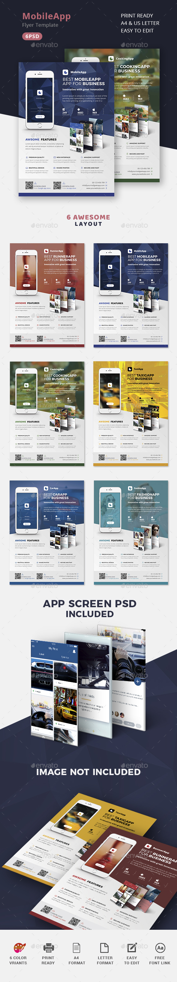 Mobile App Promotion Flyers - Commerce Flyers