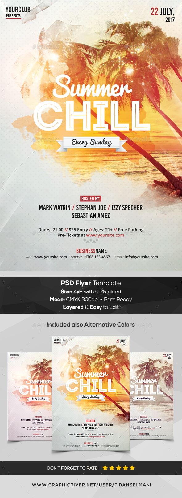 Summer Chill - PSD Flyer Template - Events Flyers