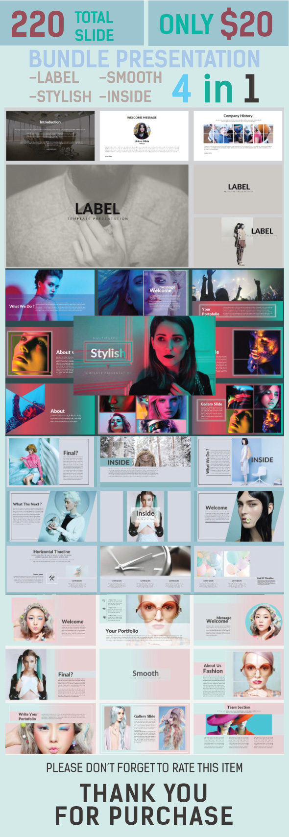 Bundle Keynote Presentation 4 in 1 - Creative Keynote Templates