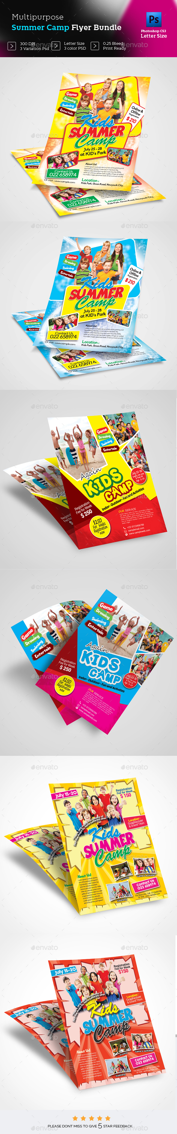 Kids Summer Camp Flyer Bundle