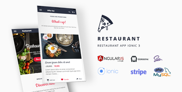 Pizza - Ionic 3 Restaurant App with Admin Panel - CodeCanyon Item for Sale