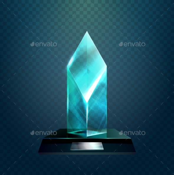Transparent Rhombus Cup or Winner Trophy - Miscellaneous Vectors
