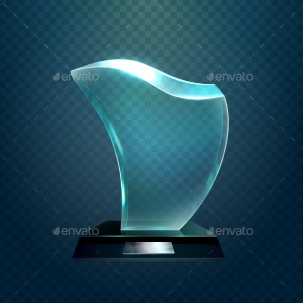 Transparent Glassware Trophy or Glass Cup - Miscellaneous Vectors