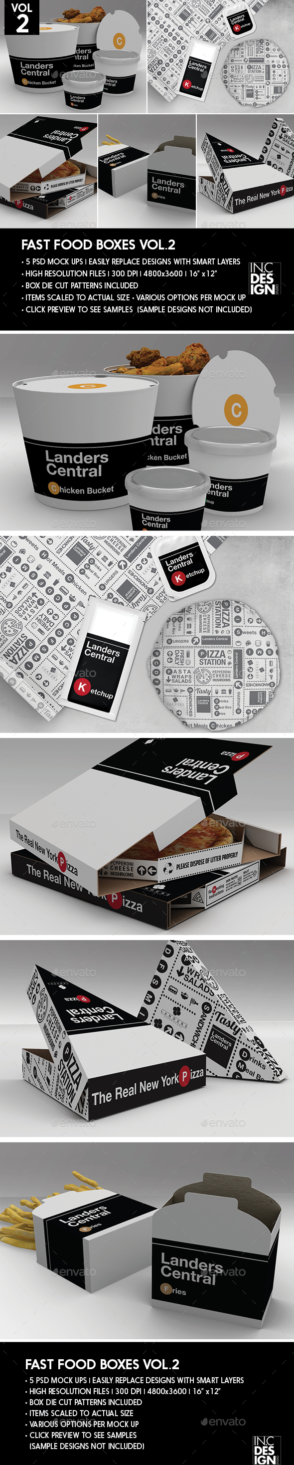 Fast Food Boxes Vol.2:Take Out Packaging Mock Ups