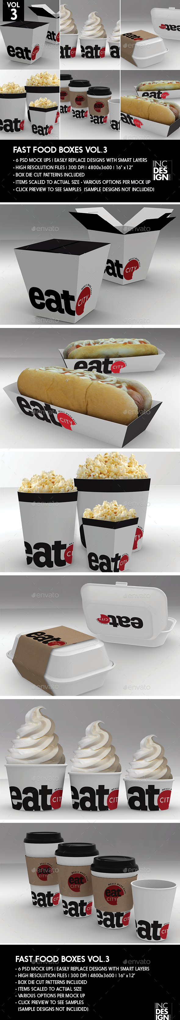 Fast Food Boxes Vol.3:Take Out Packaging Mock Ups