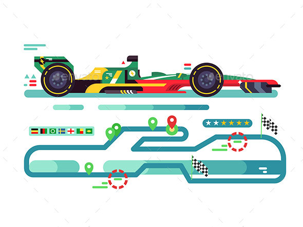 Sport Car on Track - Sports/Activity Conceptual