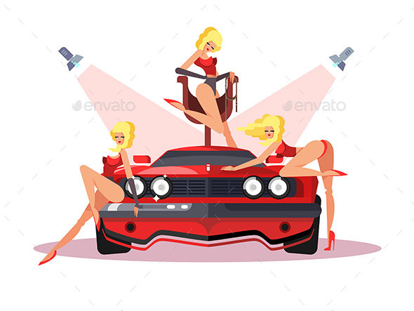 Motor Show with Girls - Man-made Objects Objects