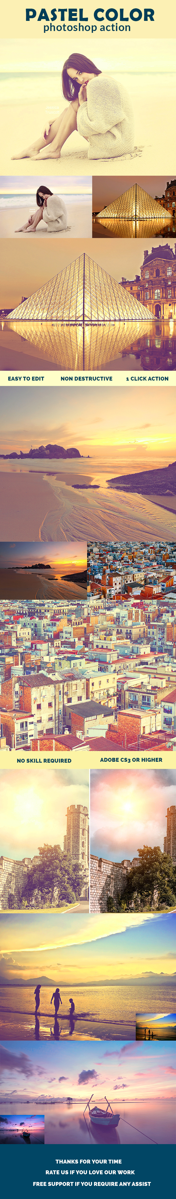 Pastel Color - Photoshop Action - Photo Effects Actions