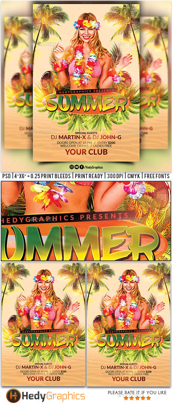 Summer Flyer - Clubs & Parties Events