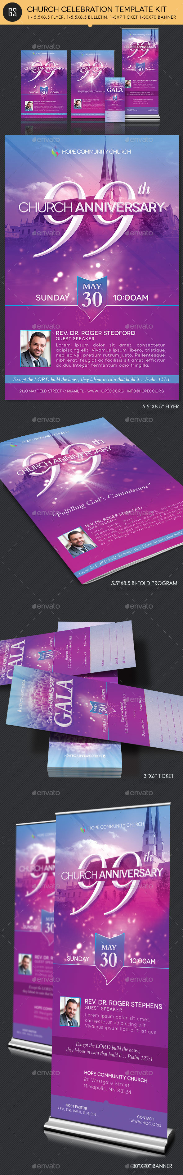 Church Celebration Template Kit - Church Flyers