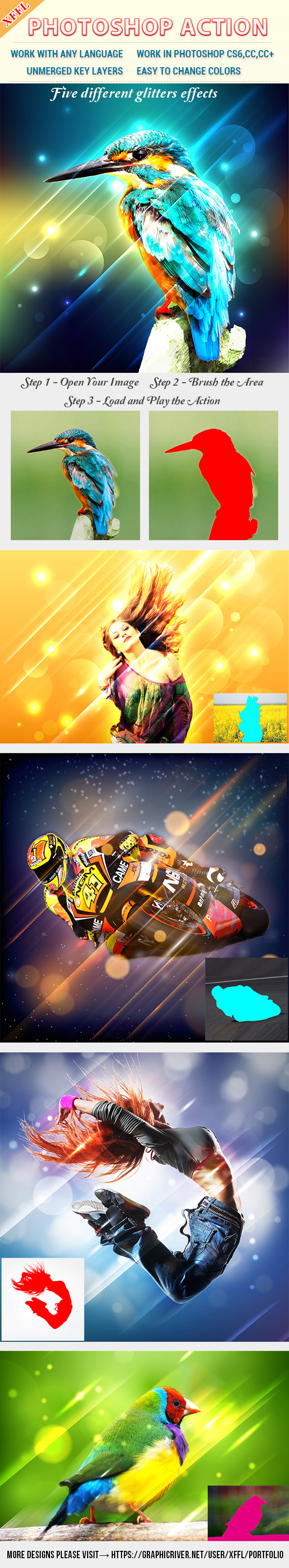 Glitters Effect V2 Photoshop Action - Photo Effects Actions
