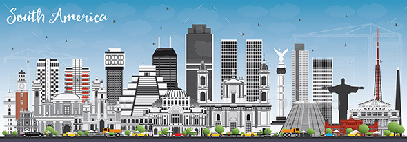 GraphicRiver South America Skyline with Famous Landmarks 20327345 GraphicRiver South America Skyline with Famous Landmarks 20327345