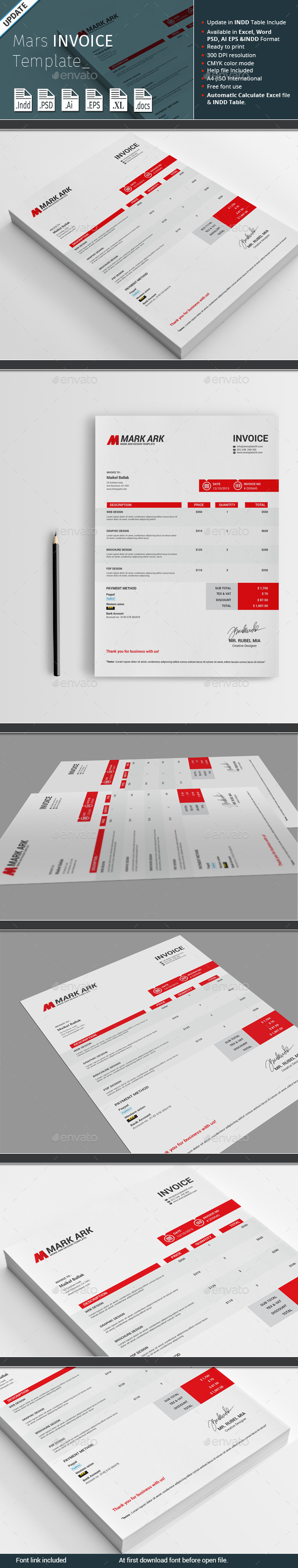 Mars Invoice Template - Proposals & Invoices Stationery
