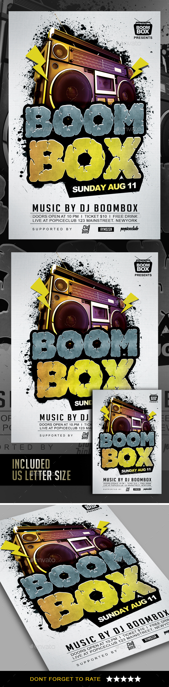 BoomBox Flyer - Clubs & Parties Events