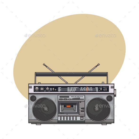 Retro Style Audio Tape Recorder Ghetto Boom Box - Retro Technology