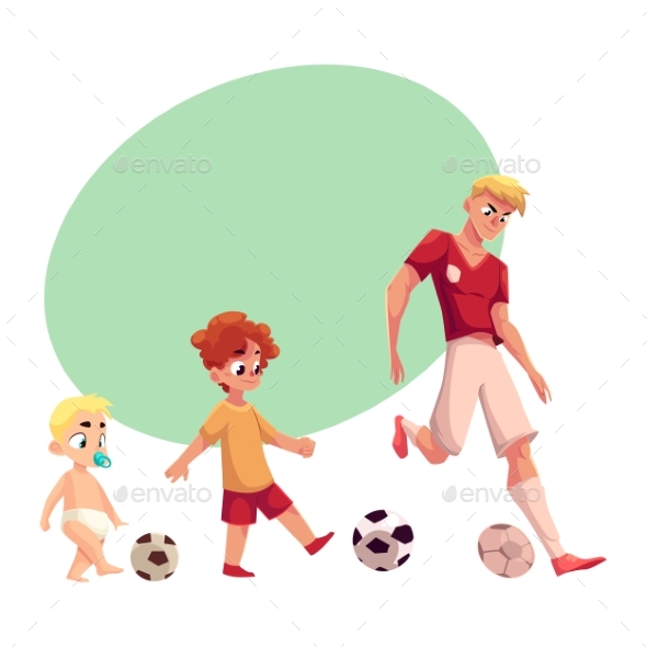 GraphicRiver Baby Kid and Adult Soccer Player 20328553