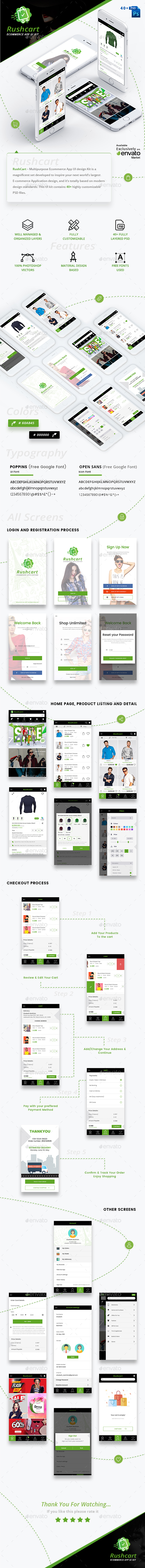 RushCart - Multipurpose Ecommerce App UI Kit - User Interfaces Web Elements