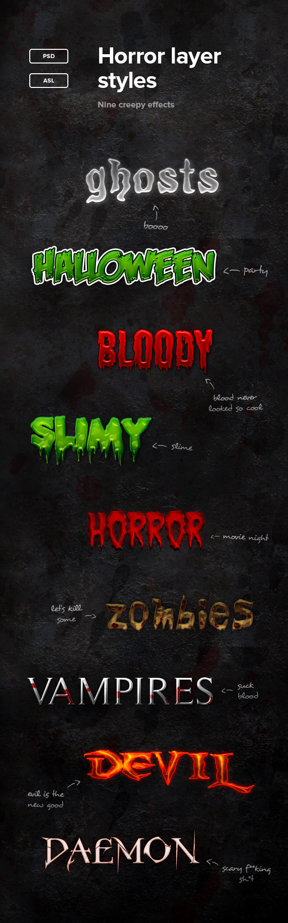 Horror Layer Styles - Text Effects Styles