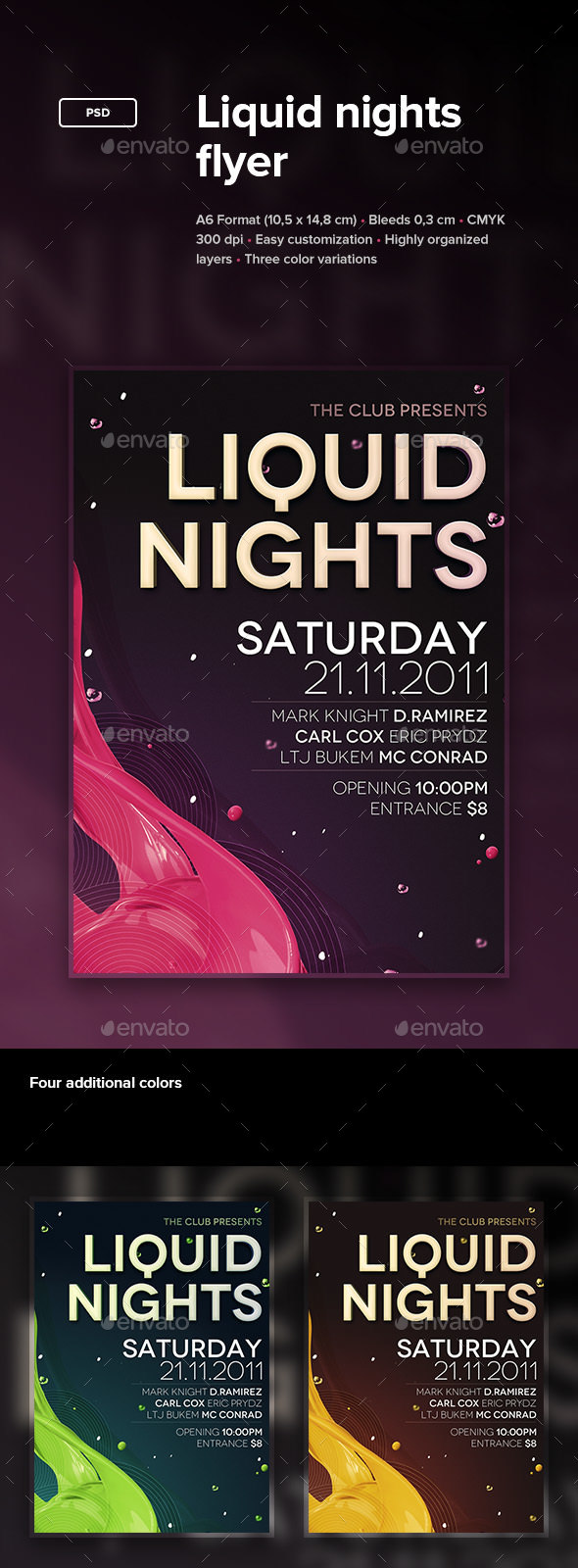 Liquid Nights Flyer - Clubs & Parties Events