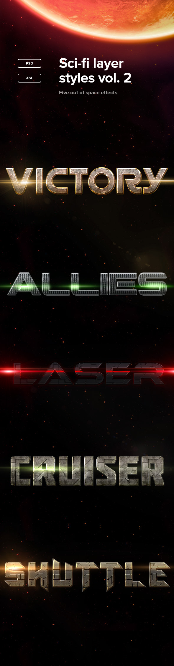 Sci-fi Layer Styles Vol. 2 - Text Effects Styles