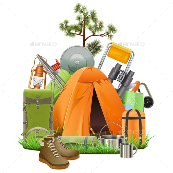 Vector Camping Tent - Travel Conceptual