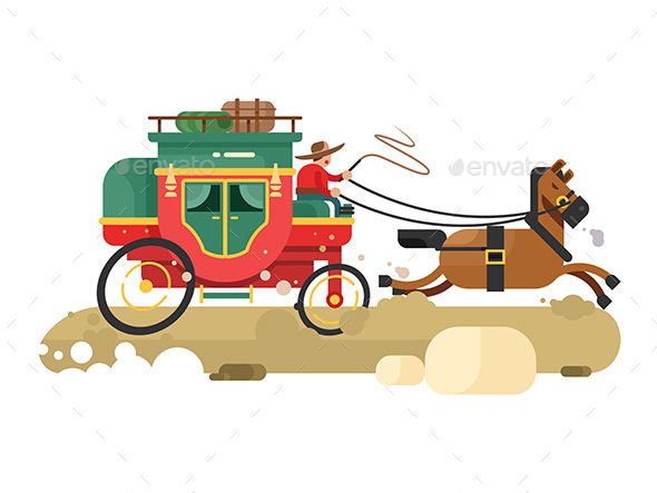 Stagecoach Design Flat - Miscellaneous Vectors