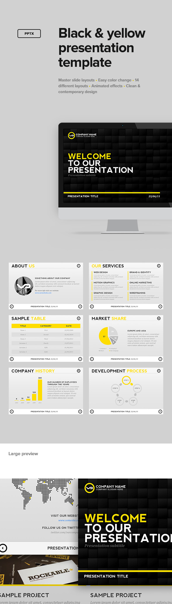 black & yellow presentation templateerigonn | graphicriver black & yellow presentation templateerigonn | graphicriver, Presentation templates