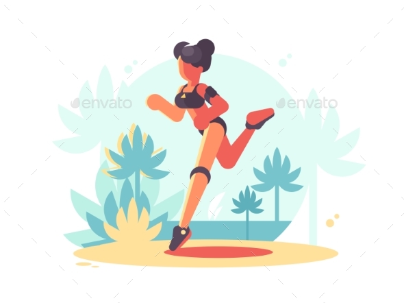 Young Girl Running - People Characters