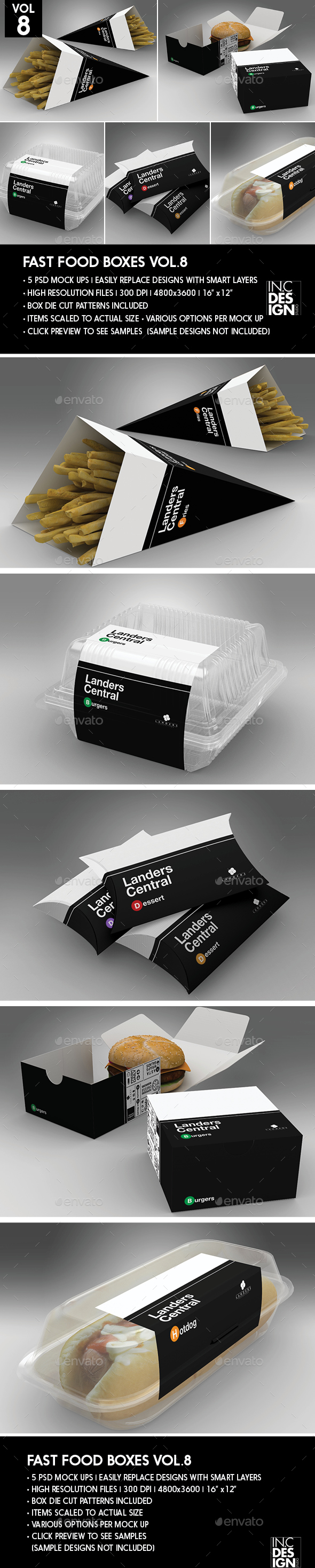 Fast Food Boxes Vol.8:Take Out Packaging Mock Ups