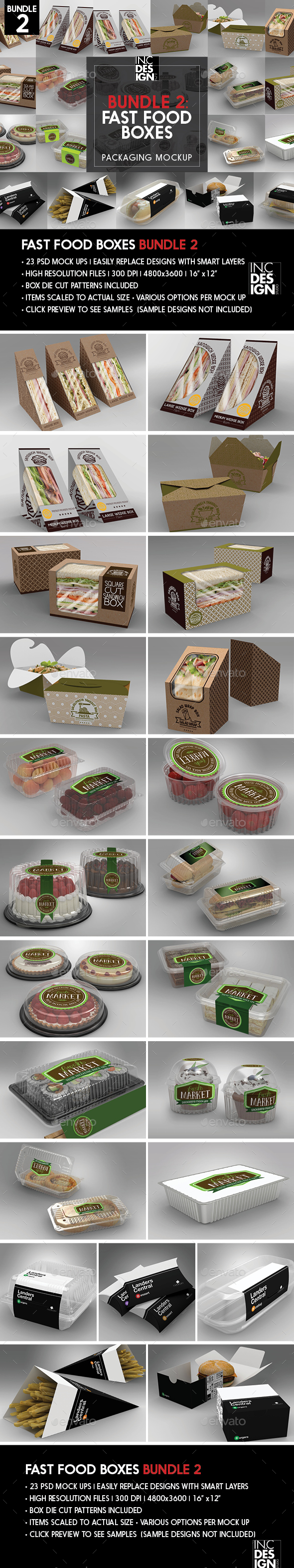 Fast Food Boxes Mock Up Bundle 2