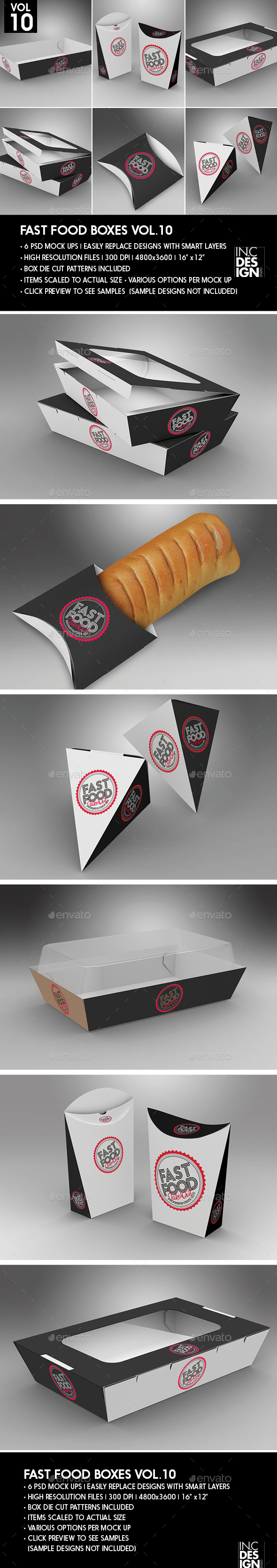 Fast Food Boxes Vol.10:Take Out Packaging Mock Ups