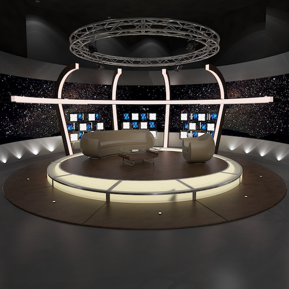 3d Virtual TV Studio Chat Set 20 - 3DOcean Item for Sale