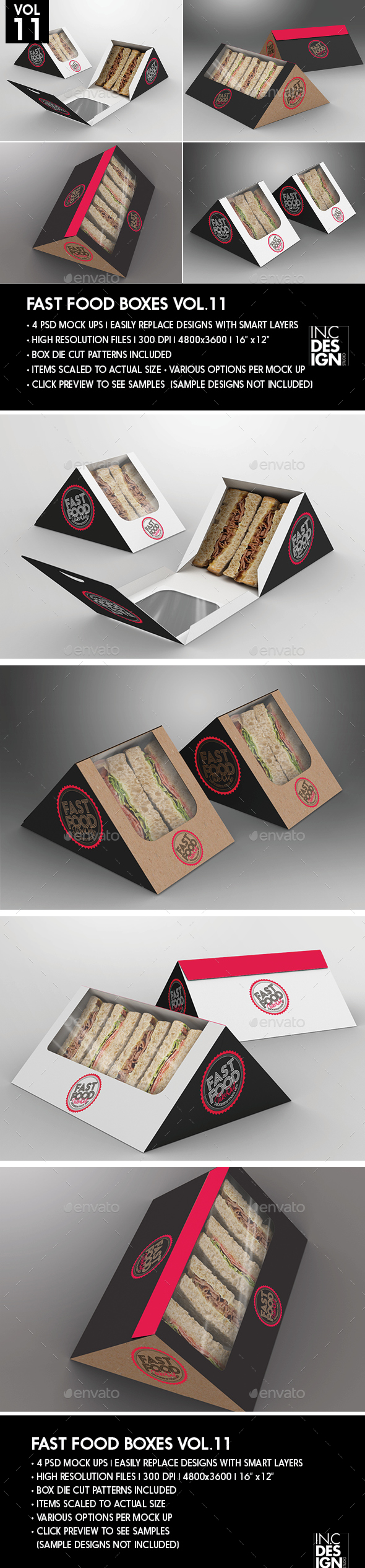 Fast Food Boxes Vol.11:Take Out Packaging Mock Ups