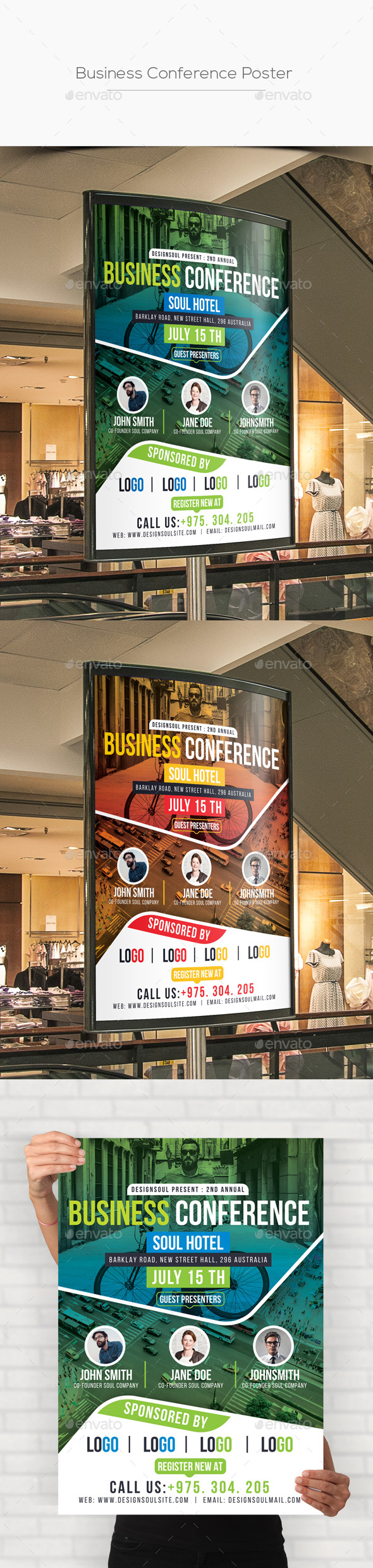 Business Conference Poster Template - Signage Print Templates