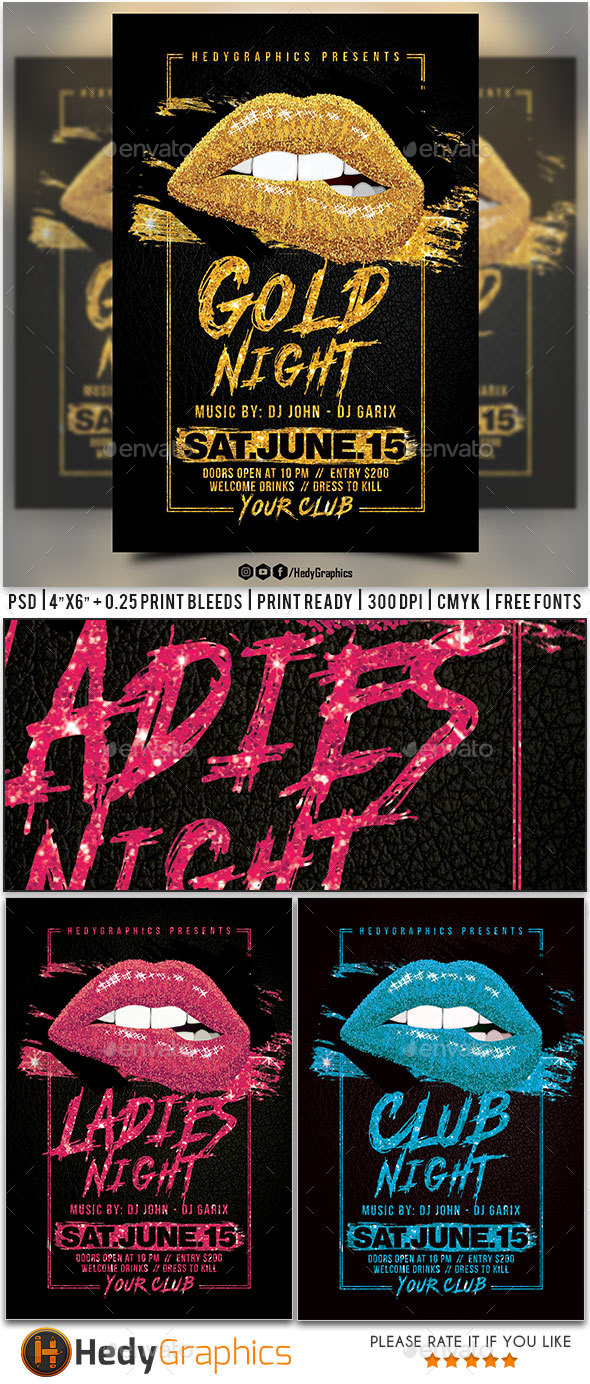 Gold Night Flyer - Clubs & Parties Events