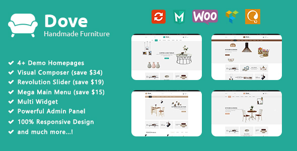 Dove - Handmade Furniture Responsive WooCommerce WordPress Theme