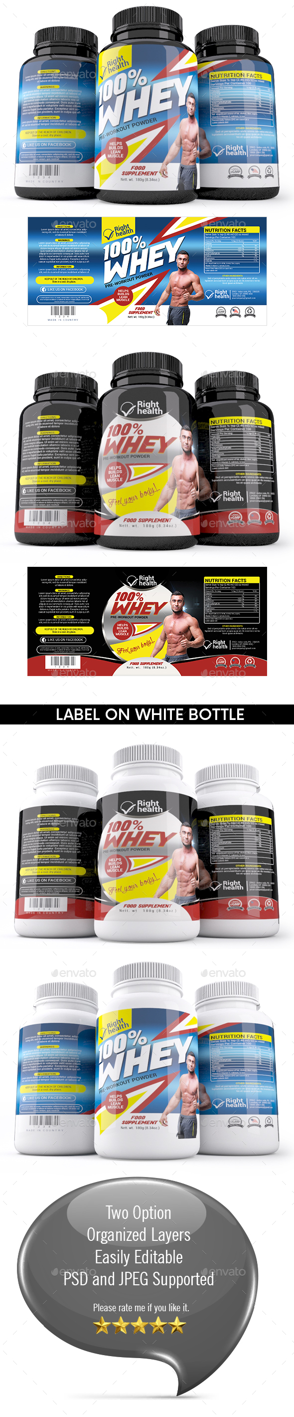 Supplement Label Template - 019 - Packaging Print Templates