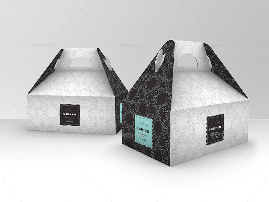 Food Pastry Boxes Vol.1 Cake Donut Pastry Take Out Packaging Mock